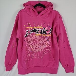 NEW Sp5der Worldwide × Young Thug Sp5der Pink Hoodie Size Small